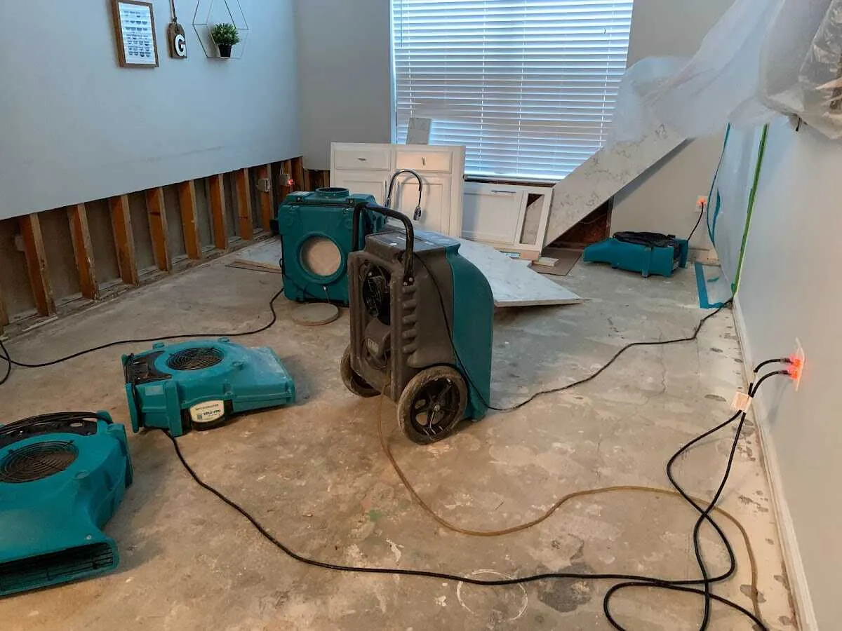 Dehumidifier in flood-cut room for Water Extraction & Removal in Laurel Hill